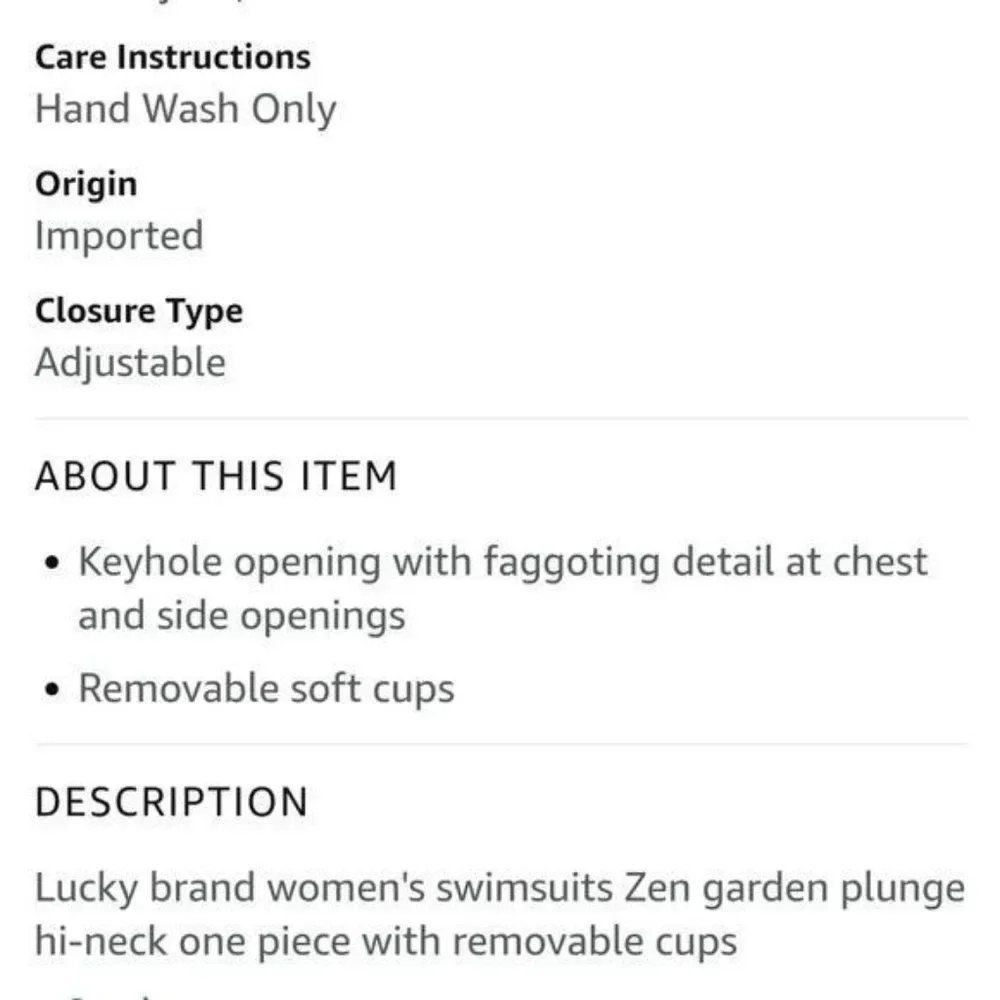 Lucky Brand Zen Garden Floral Print Plunging Cut Out One-Piece Swimsuit